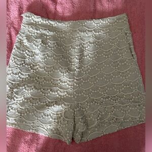 Express Cream Lace Shorts
